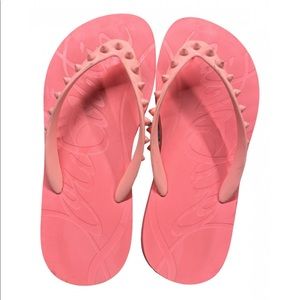 Christian Louboutin size 37 pink flip flops